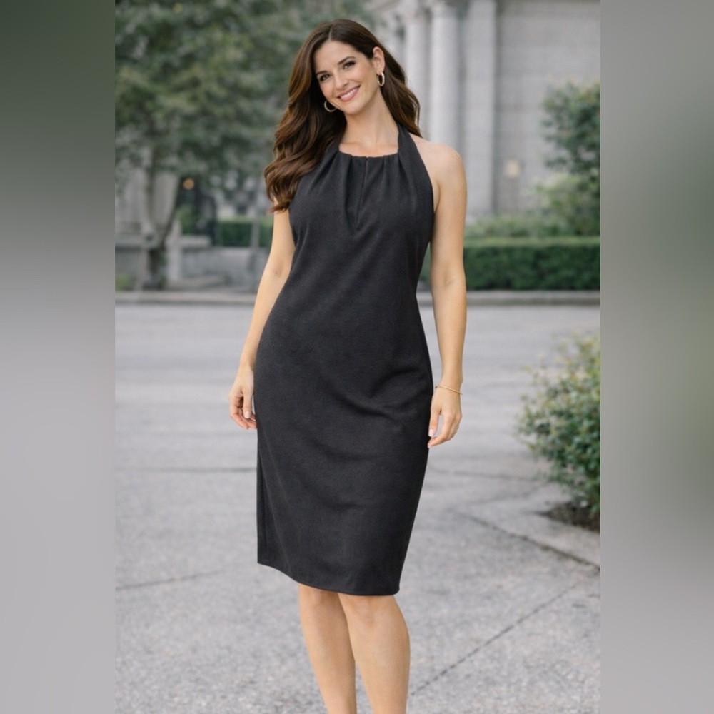 Max Studio Dress XL Extra Large Charcoal Gray Stretch Sheath NWT $118